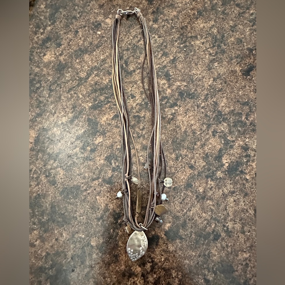 Silpada Multi-Strand Cord And Silver Necklace - image 1